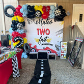 Custom Vinyl Party Backdrop with Personalized Text